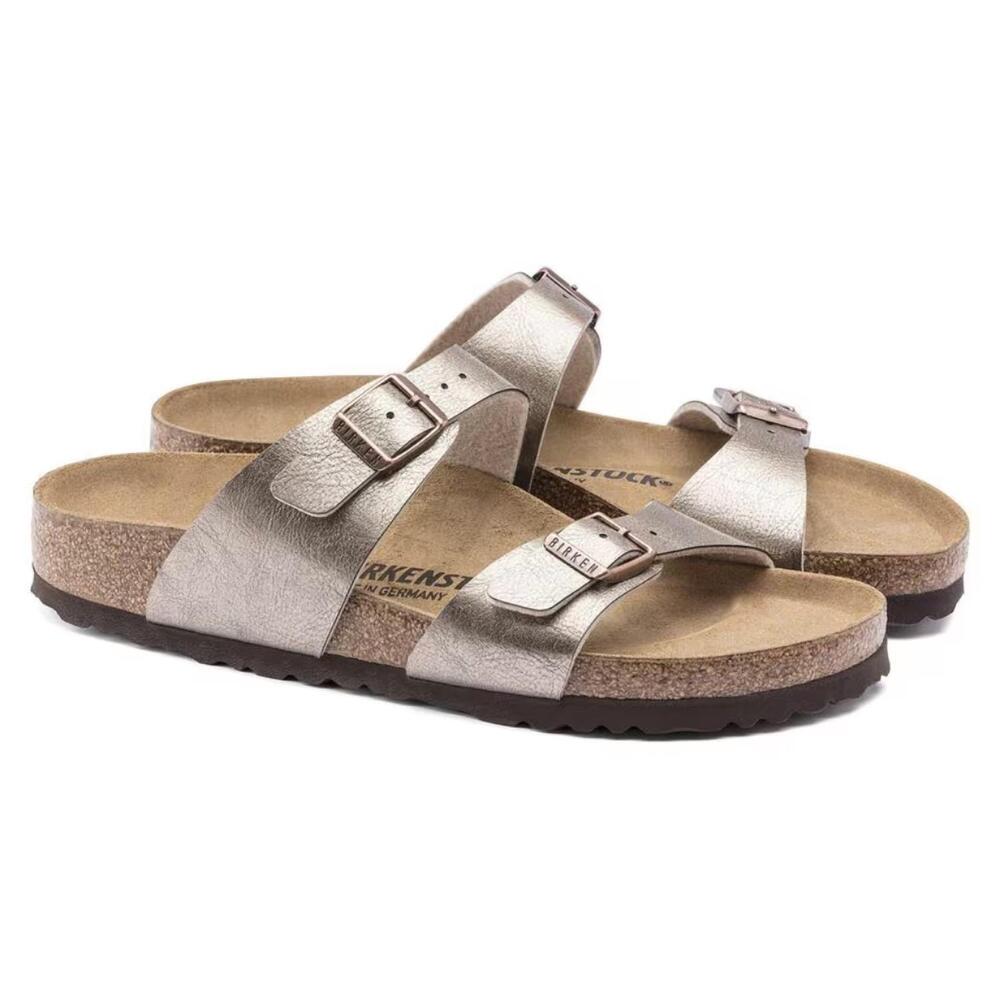 NEW BIRKENSTOCK women's sydney birko-flor sandals in graceful taupe